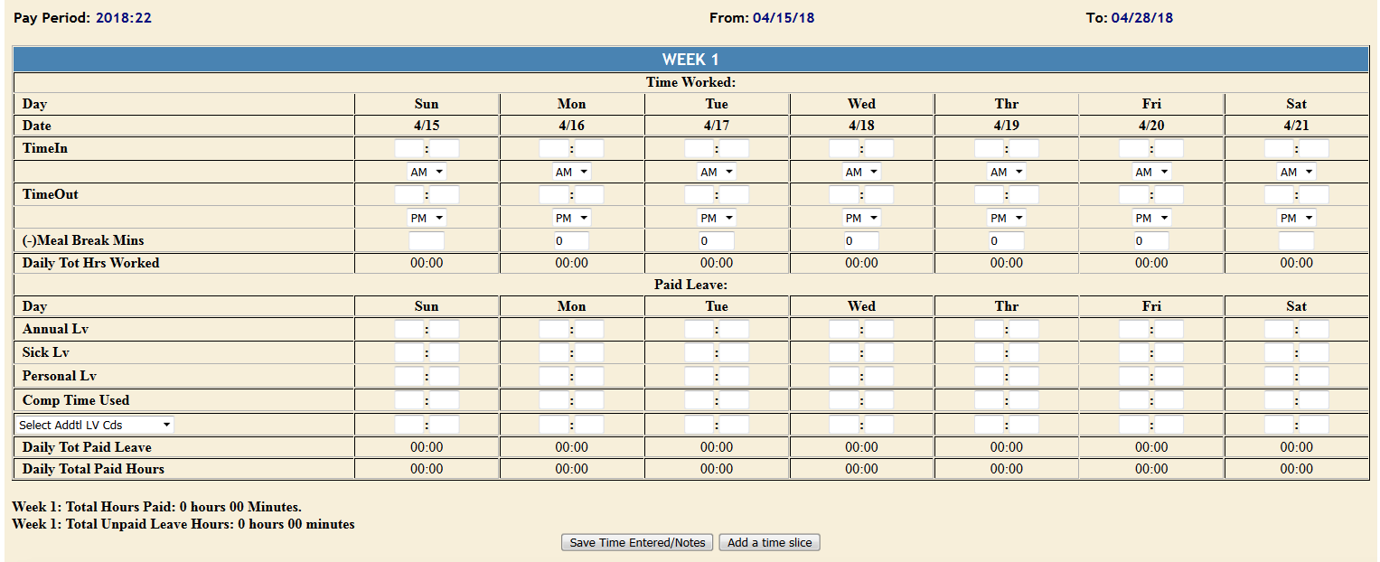 Non-Exempt Timesheet